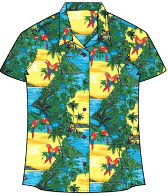 Women's Parrots and toucans Hawaiian Shirt- Made in USA